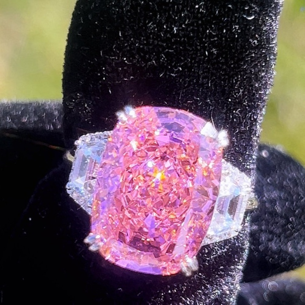 18k 12ct Pink Sapphire Ring - Picture 3 of 16